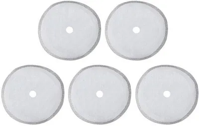 Image de Filtres à café réutilisables en acier inoxydable - Lot de 5 - Maille 80 - Remplaçables - Pour cafetières de 350 ml, 800 ml ou 1000 ml - Grilles de filtre en acier inoxydable
