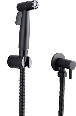 Produktbild von Bidet-Sprühset – Toilettendusche – Für die persönliche Hygiene – Edelstahl – 150 cm Schlauch – Schwarz