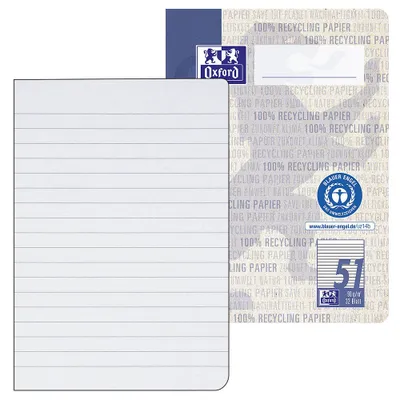 Immagine prodotto di OXFORD 400159445 Quaderni a righe riciclate 52 righe DIN A6 senza margini, 32 fogli