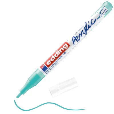 Produktbild von Edding 5300 Acrylmarker Fein, Türkis, Türkis, Fein, 1 mm, 2 mm, Tinte auf Wasserbasis