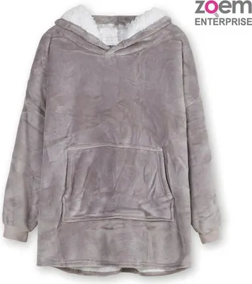 Produktbild von V&L comfortlifestyle - Fleecedecke mit Ärmeln - Pullover - 280 g/m² - Hellgrau - Snuggle Hoodie