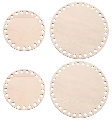 Productafbeelding van Hakenmandjes - Set van 4 stuks - Voor opbergdoeleinden - Bruin - Diameter 10,2 cm en 15,2 cm