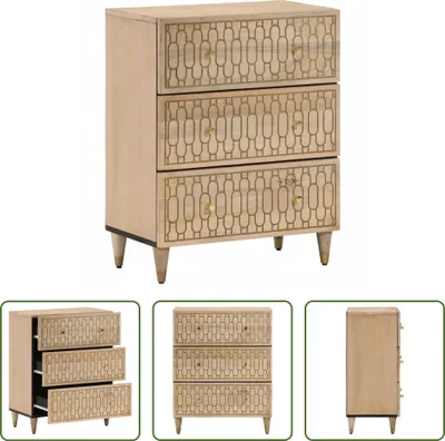 Produktbild von The Living Store Beistellschrank 60x33x75 cm Massivholz Mango