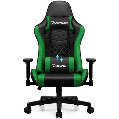 Produktbild von Aiibot Gaming Stuhl,Bürostuhl Ergonomisch,Schreibtischstuhl Gamer Stuhl, Gaming Chair mit Verstellbarer Kopfstütze und Lordosenstütze, Grün