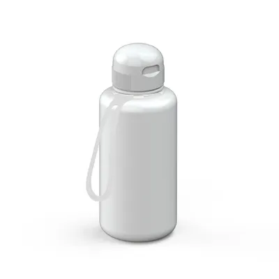 Produktbild von Trinkflasche "Sports" 700 ml - Auslaufsichere Wasserflasche mit Strap für Kinder, für Schule, Sport und Freizeit - weiß/transparent