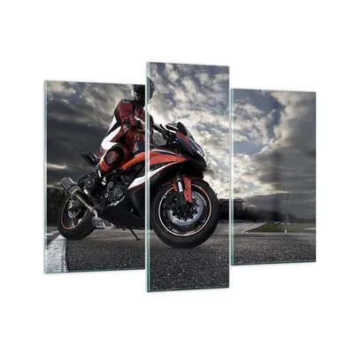 Produktbild von Bilder auf glas - Sport Rennen Motorrad Reise - 130x100cm - Glasbilder - Wandbilder - Kunstdruck - zum Aufhängen bereit - Wanddekoration aus Glas - Glas Bilder - Wandbild auf Glas - GCB130x100-2542