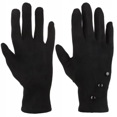 Immagine prodotto di Guanti da donna neri - guanti eleganti - guanti alla moda - guanti neri - guanti con bottoni