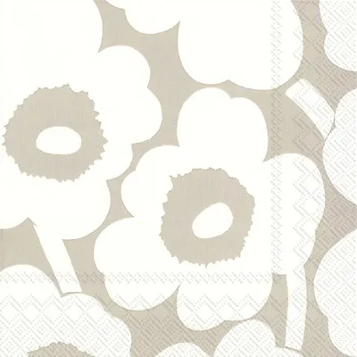 Produktbild von Marimekko - IHR Cocktail-Serviette 25x25 cm, UNIKKO leinen cream