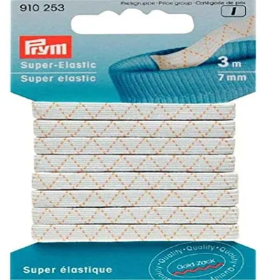 Elastikband, weiß, 7 mm x 3 m, superelastisch, 1 Stück