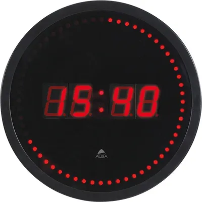 Productafbeelding van ALBA HORLED, wandklok "HORLED", quartz uurwerk, kunststof, zwart