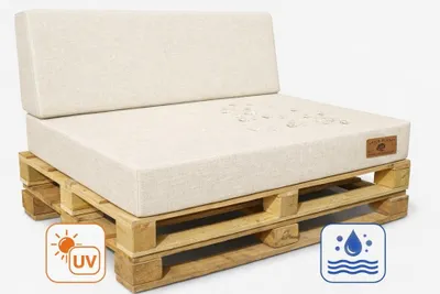 Produktbild von Palettenkissen 2er Set 120x80 UV Wasserabweisend Beige