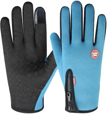 Imagen del producto de Guantes táctiles – Guantes con pantalla táctil – Guantes con dedos táctiles – Guantes de forro térmico – Resistentes al viento e impermeables – Uni – Ideales para ciclismo, esquí y actividades al aire libre – Color azul – Talla XL