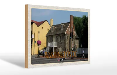Produktbild von Holzschild Reise 30x20cm Washington DC USA Old Stone House Museum