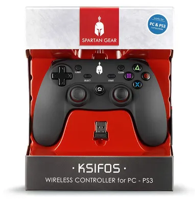 Image de PS3 Controller Spartan Gear Ksifos sans fil compatible avec PC et PS-3black