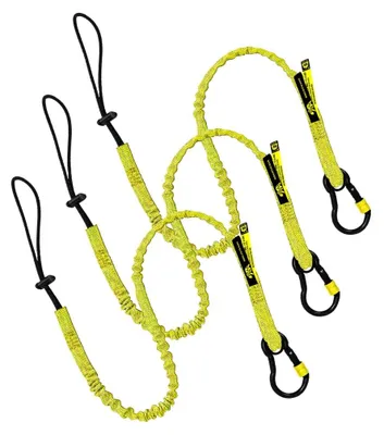 Sicherheitsleine mit Karabinerhaken, Aluminium, 3er-Set, 8 kg
