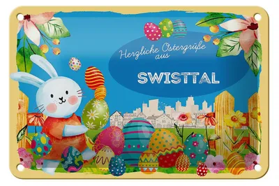 Produktbild von Blechschild Ostern Ostergrüße 18x12cm SWISTTAL Geschenk Deko
