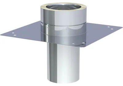 Produktbild von Jeremias DW-ECO 2.0 Grundplatte für Kaminerhöhung Ø 160mm Edelstahl doppelwandig max Höhe 1,5m  Abgassystem