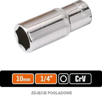 Obrázek produktu pro Nástrčný klíč 1/4" šestihran dlouhý 10 mm / TEGER