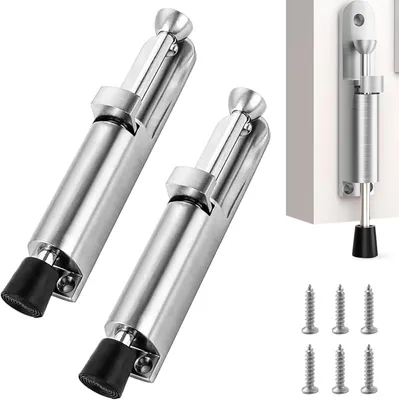 Produktbild von Türverriegelung außen, 2 Stück, Fußbedienung, Zinklegierung, Türstopper für Garagen