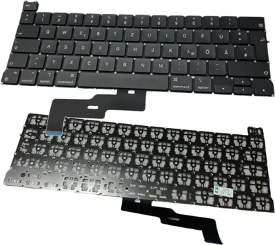 Produktbild von Trade-Shop Laptop Notebook Tastatur Keyboard Deutsch QWERTZ kompatibel mit Apple MacBook Pro 13" 2020 A2338 EMC 3578 / Schwarz, ohne Rahmen