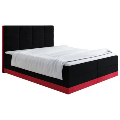 Produktbild von Polsterbett 160x200 LILLIANA 1 – Schwarz / Rot