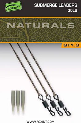 Produktbild von Fox Naturals Leadcore Leaders 75cm 50lb - 3 Karpfenrigs