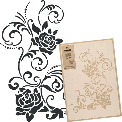 Produktbild von Blumen Große Malschablonen M 43x64 cm, Blumen Pflanze Muster, Wiederverwendbare Kunststoff Wandschablone