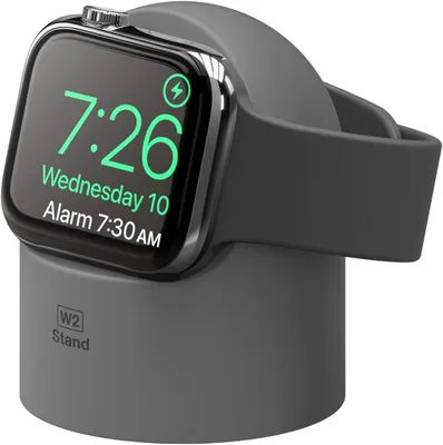 Obrázek produktu pro elago EST-WT2-DGY, Nabíjecí stojánek, Chytré hodinky, Šedá, Apple, Apple Watch, Silikon