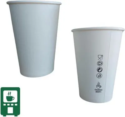 Produktbild von Dispersionsbecher aus weißem Papier, 300 ml, Durchmesser 75 mm, 50 Stück.