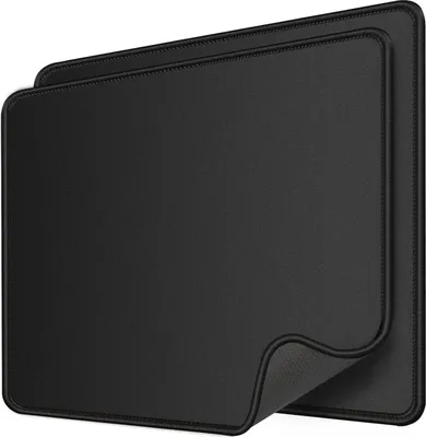 Produktbild von KTRIO Mauspad 275x215mm Schwarz 2er Pack vernähte Kanten, wasserdicht, rutschfeste Gummiunterseite