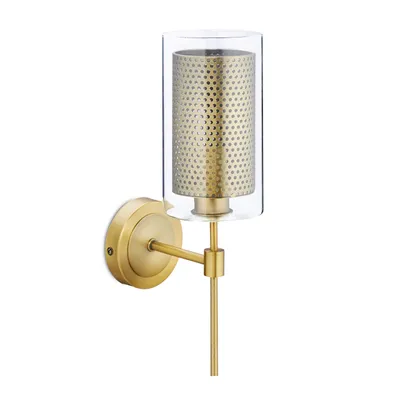 Zdjęcie produktu dla relaxdays Rustykalna lampa ścienna złota i szklana
