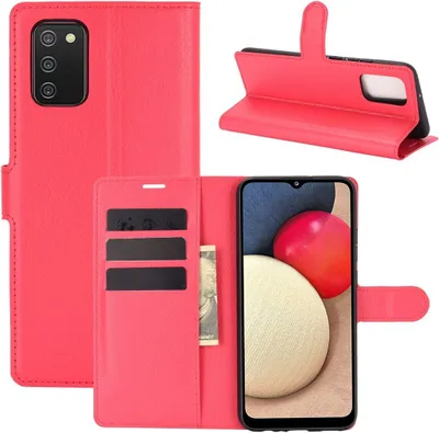 Produktbild von König Design Hülle kompatibel mit Samsung Galaxy A02s Kunstleder Handyhülle - Handy Case Rot