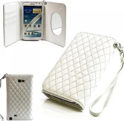 Produktbild von Samsung Galaxy Note 2 (n7100) Booksytle Handtasche Mirror Weiss