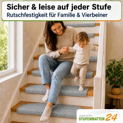 Produktbild von Stufenmatten Rambo New Halbrund SparSet - Grau 18 Stück, KI-generiertes Bild