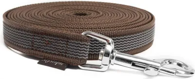 Produktbild von Mystique® Gummierte Schleppleine 20mm ohne Handschlaufe Standard Karabiner braun 10m