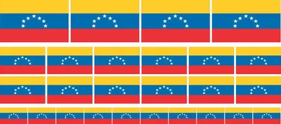 Produktbild von Mini Aufkleber Set - Pack glatt - 4x 51x31mm+ 12x 33x20mm + 10x 20x12mm- selbstklebender Sticker - Venezuela - Flagge / Banner / Standarte fürs Auto, Büro, zu Hause und die Schule - Set of 26