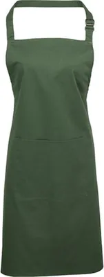 Produktbild von Premier Workwear PR154 | Colours Bib Apron With Pocket - 72 x 86 cm - Waschbar bis 60 - Farbe: Moss Green (ca. Pantone 2410C) - Größe: 72 x 86 cm