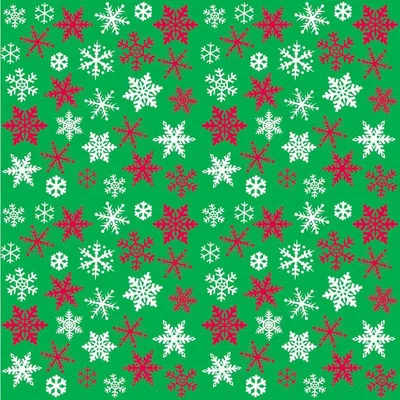 Produktbild von weihnachtliches Geschenkpapier Schneeflocken in Rot und Grün 1,5m