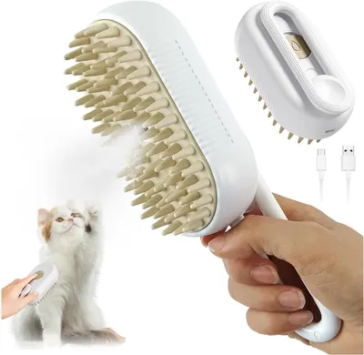 Produktbild von Katzen-Dampfbürste, 3-in-1-Dampfbürste, Katzen-Dampfbürste, Katzen-Dampfbürste, selbstreinigender Katzenspray-Massagekamm, Katzenpflegebürste