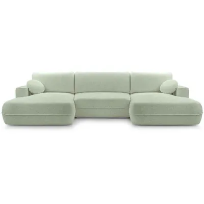 Produktbild von Ecksofa mit Schlaffunktion FIERO U, Farbe: Seladon (Bubble13)