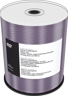 Immagine prodotto di MEDIARANGE DVD-R 4,7GB 16x spindl 100ks stampabile a getto d'inchiostro