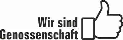 Produktbild von "Wir sind Genossenschaft", Spruch, KFZ-Aufkleber, Autoaufkleber
