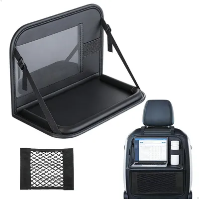 Productafbeelding van Auto-organizer voor de achterbank, met opklaptafel, 2 stuks, zwart