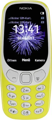 Obrázek produktu pro Nokia 3310, Na výšku, Dual SIM, 6,1 cm (2.4"), 2 MP, 1200 mAh, Žlutá