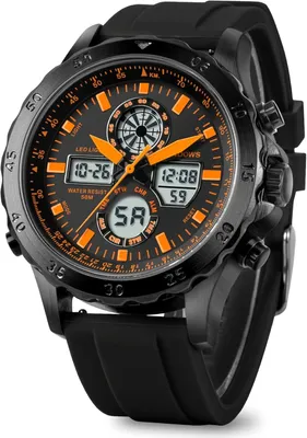 Produktbild von für Herren, wasserdicht, analog, digital, multifunktional, langlebig, Outdoor-Uhr mit LED-Hintergrundbeleuchtung, Alarm, Stoppuhr