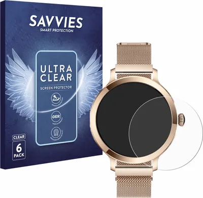 Produktbild von 6x Für Bekomiya Smartwatch 1.1" Schutzfolie Savvies Displayschutz Display Schutz Folie Klar Transparent