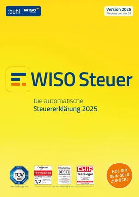 Produktbild von WISO Steuer 2026 (für das Steuerjahr 2025) | 1 Jahr | PC/Mac | Download-Version