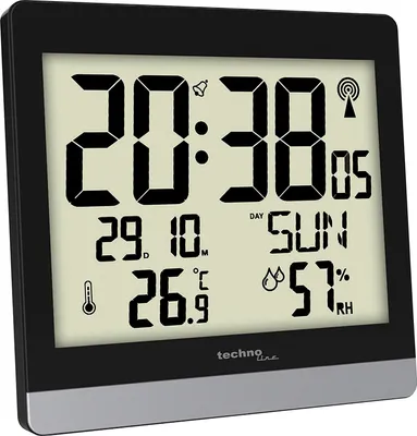 Produktbild von Technoline WS 8014, Wand, Digitale Uhr, Rechteck, Schwarz, Silber, AA, 200 mm