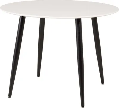 Immagine prodotto di FURNLUX Tavolo da pranzo Plaza Bianco e Nero 100cm / Colore principale: Bianco / Dimensioni: 100 x 100 x 75 cm