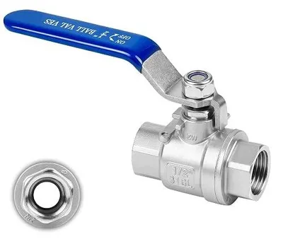 Zdjęcie produktu dla Zawór kulowy ze stali nierdzewnej 316L DN15 1/2" do wody grzewczej
